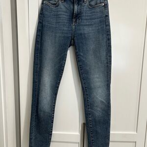 7 For All Mankind Blue Skinny Jeans Sleek Modern Fit